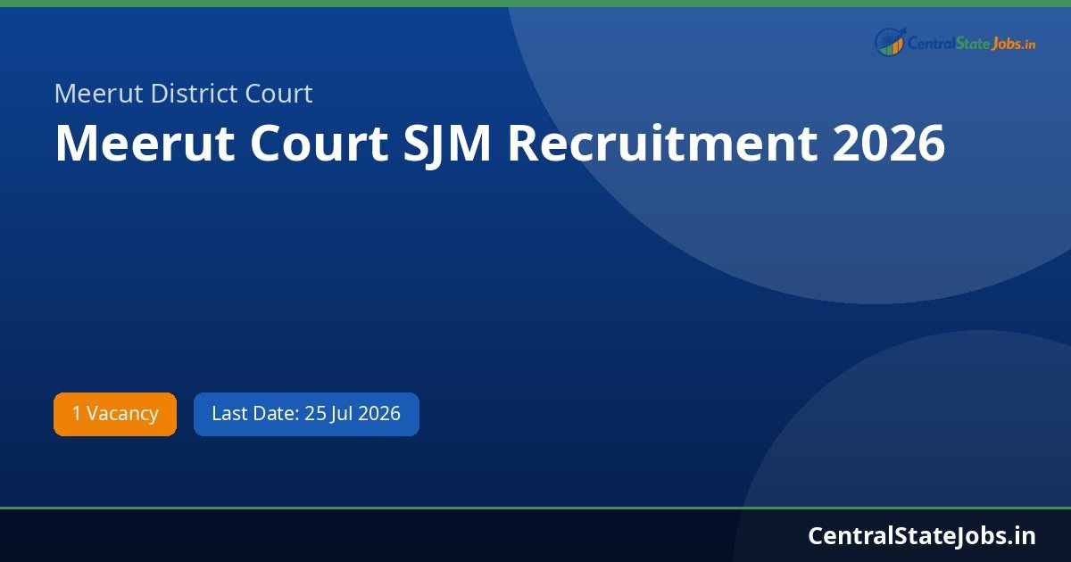 Meerut Court SJM Recruitment 2026