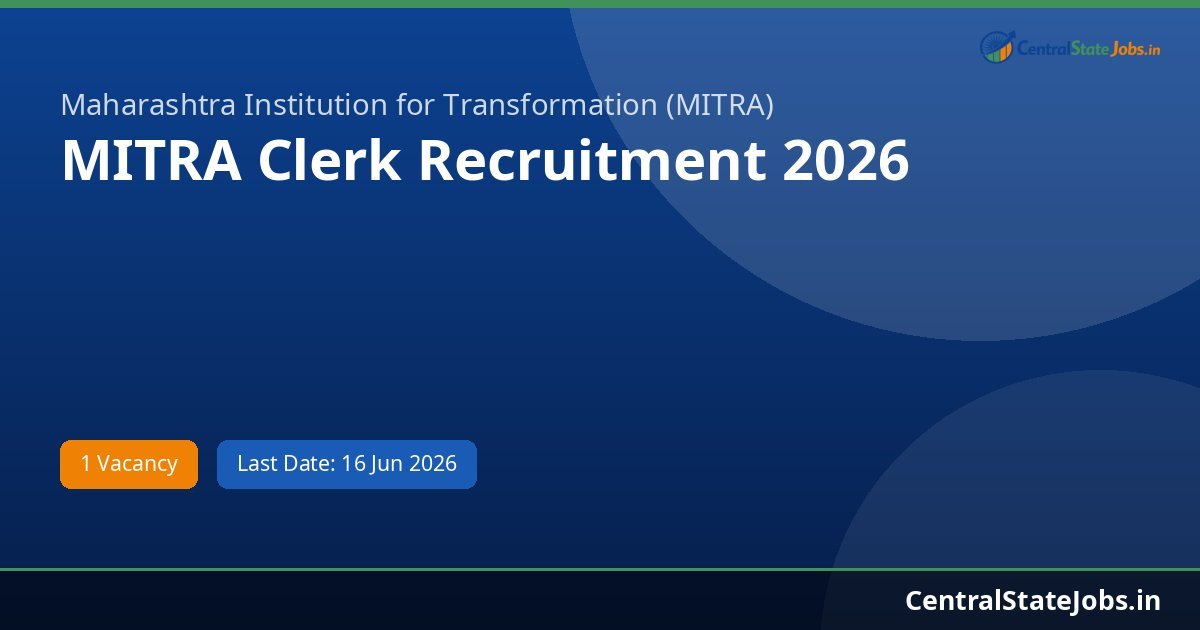 MITRA Clerk Recruitment 2026