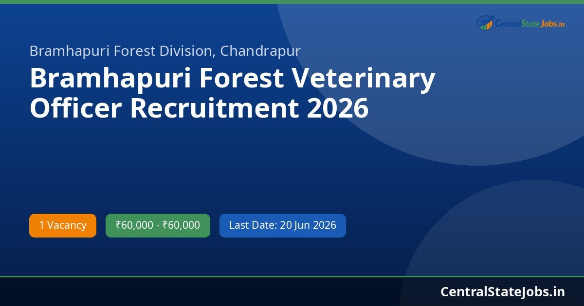 Bramhapuri Forest Veterinary Officer Recruitment 2026