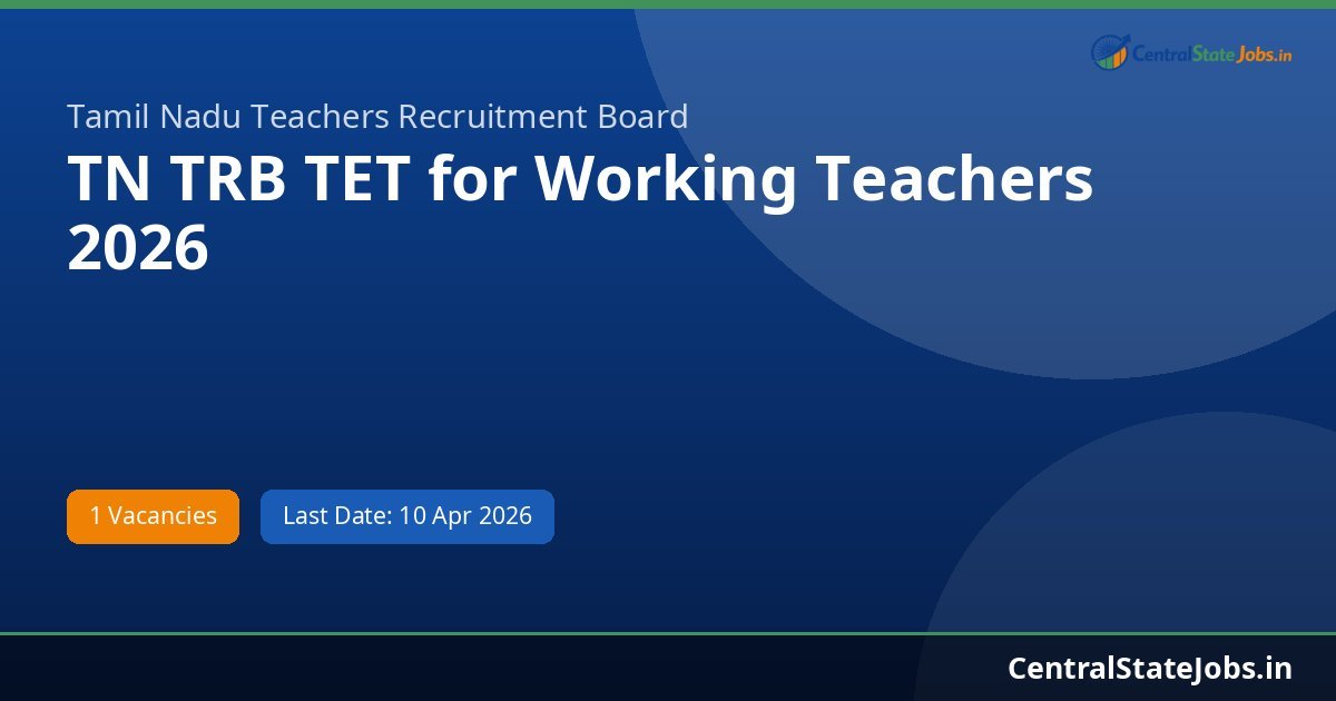 TN TRB TET for Working Teachers 2026