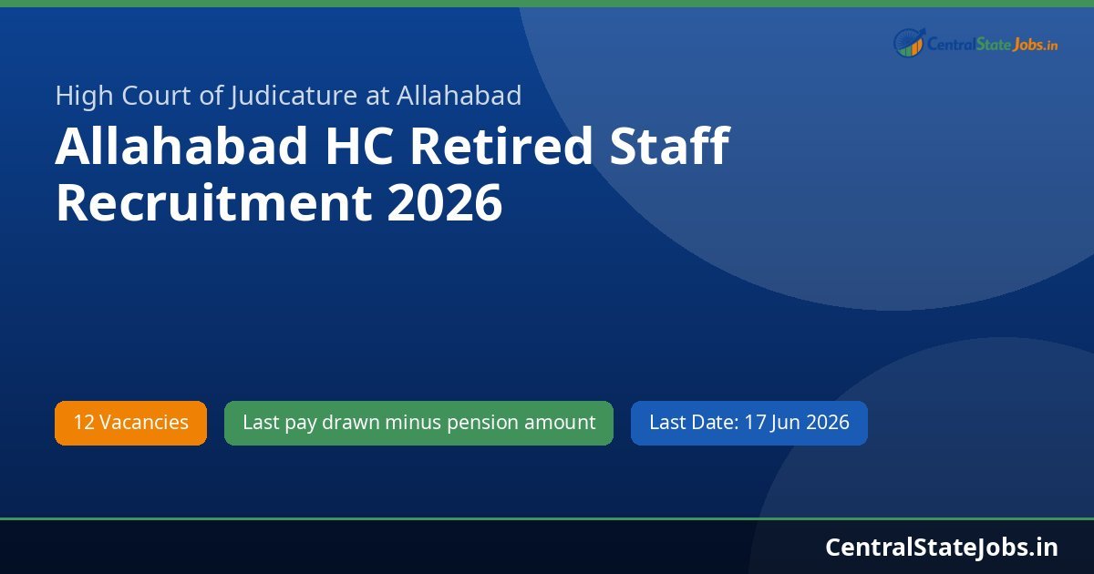 Allahabad HC Retired Staff Recruitment 2026