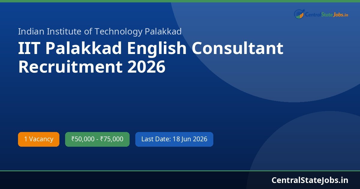 IIT Palakkad English Consultant Recruitment 2026