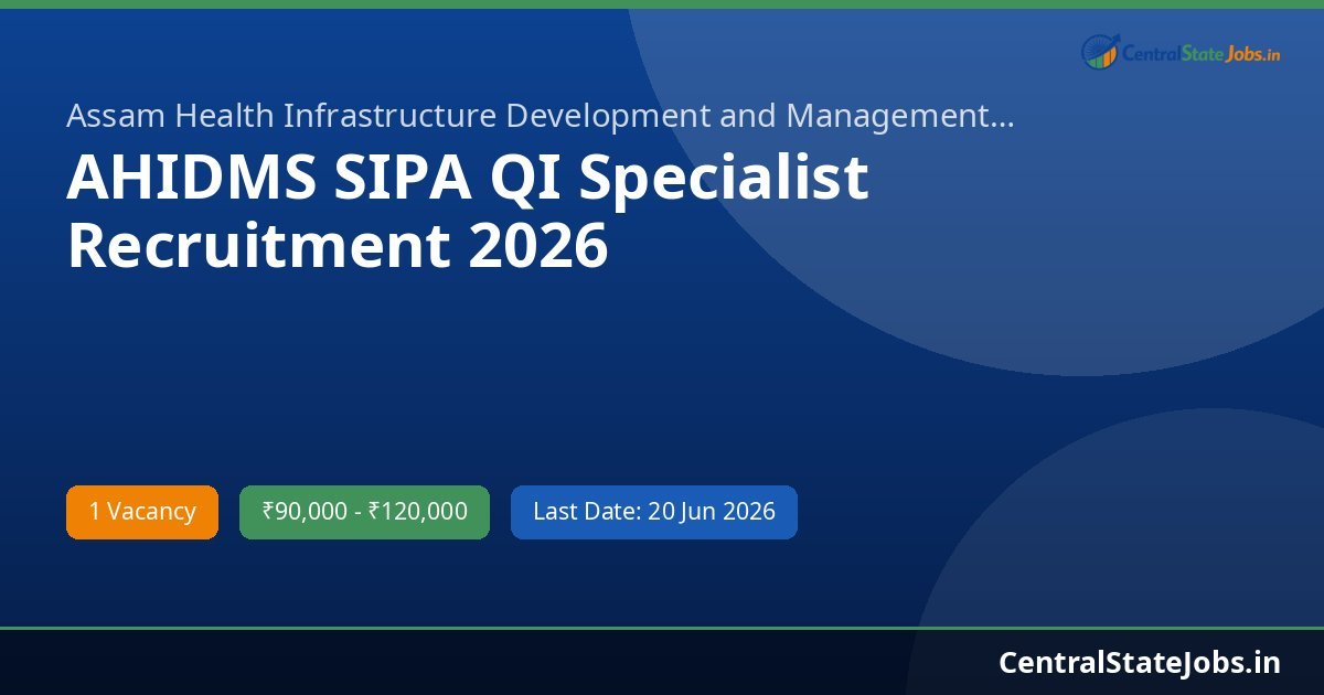AHIDMS SIPA QI Specialist Recruitment 2026