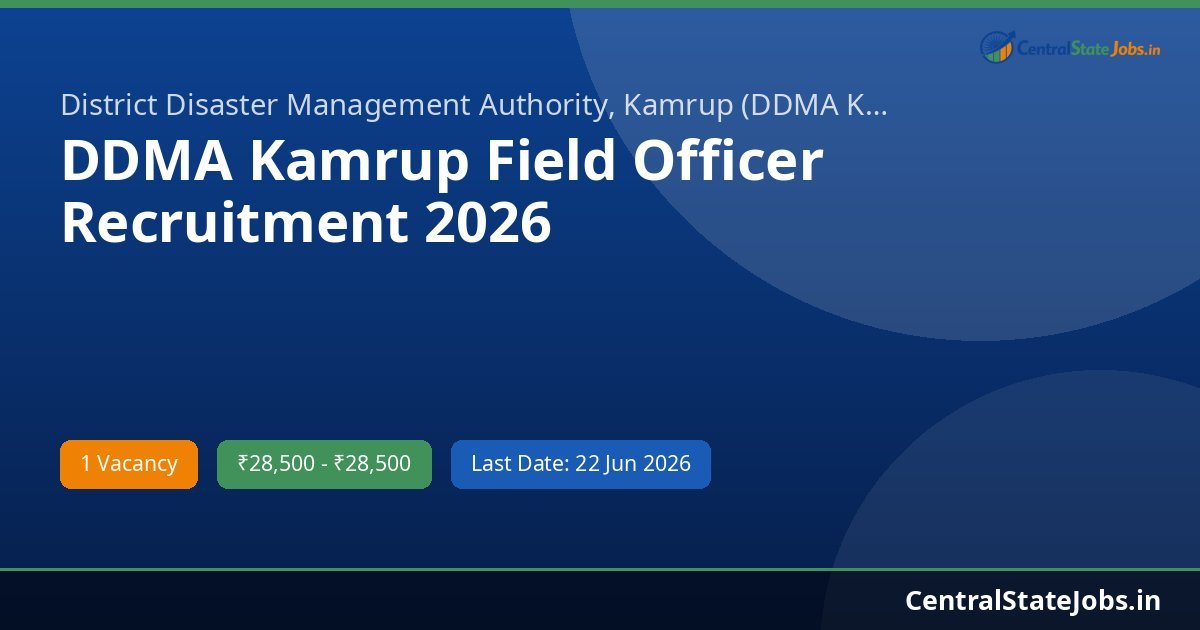 DDMA Kamrup Field Officer Recruitment 2026