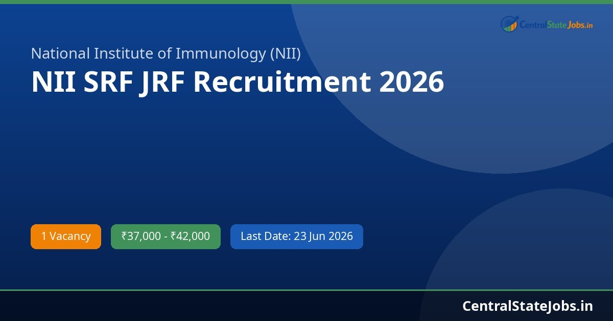 NII SRF JRF Recruitment 2026