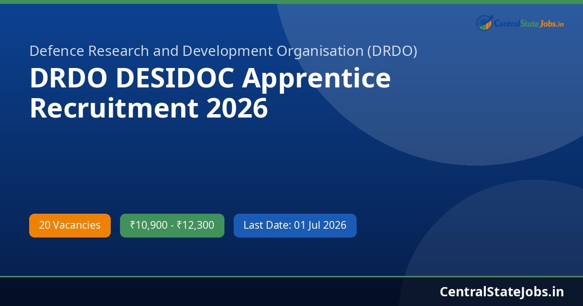 DRDO DESIDOC Apprentice Recruitment 2026