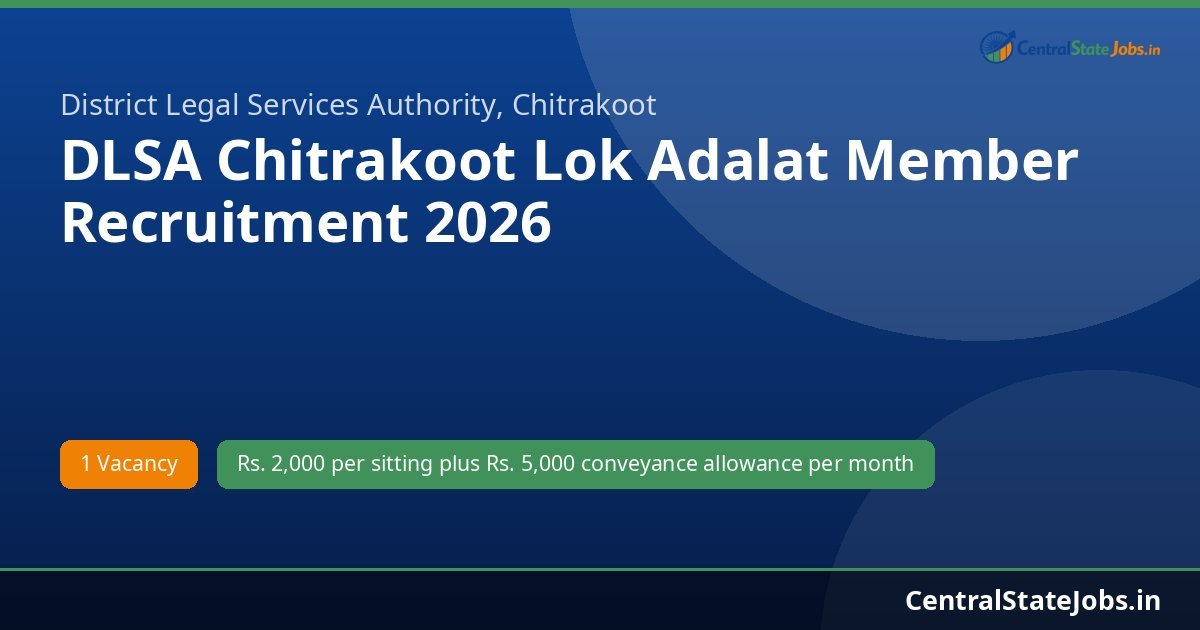 DLSA Chitrakoot Lok Adalat Member Recruitment 2026