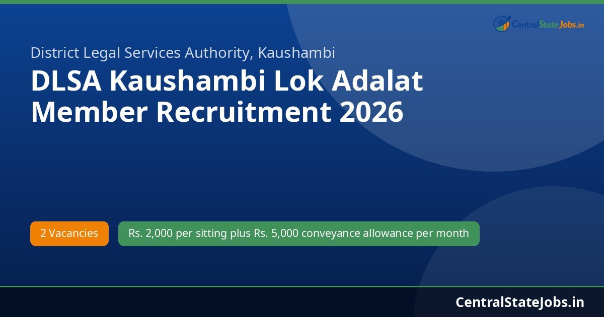 DLSA Kaushambi Lok Adalat Member Recruitment 2026