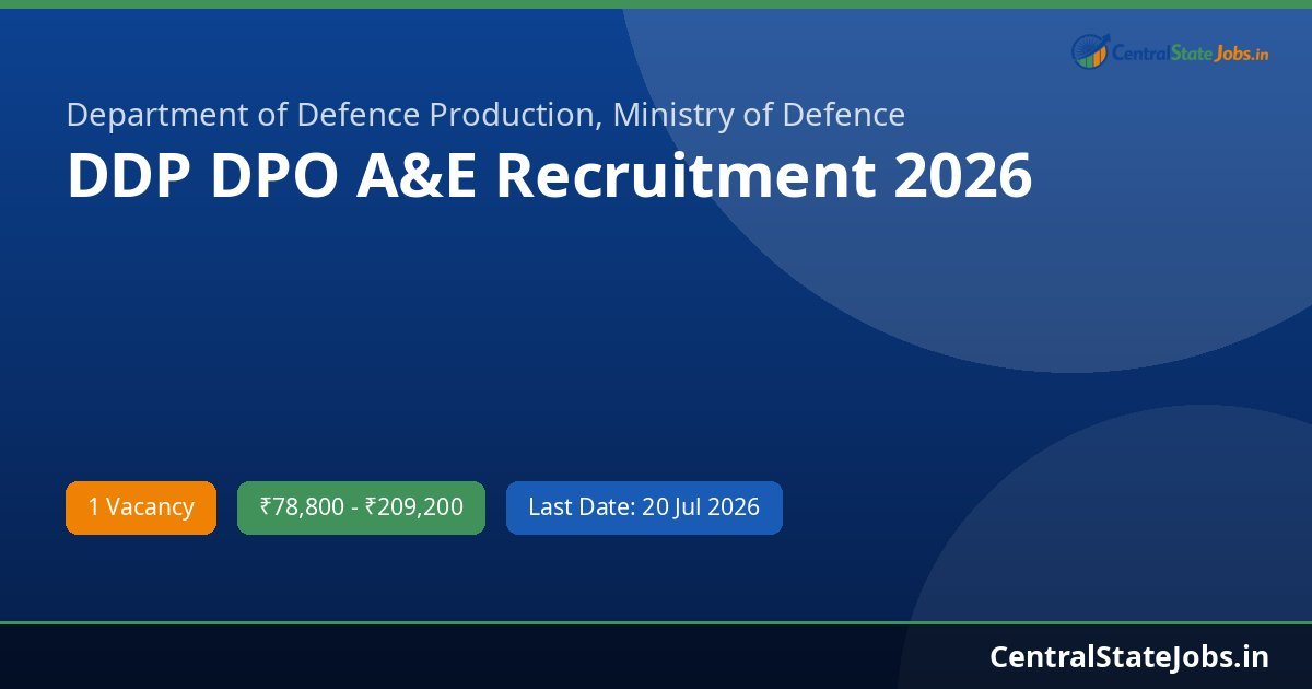 DDP DPO A&E Recruitment 2026
