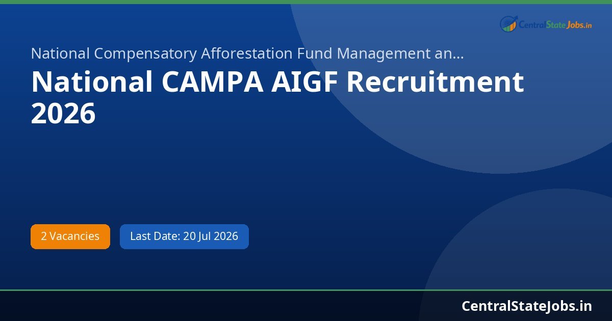 National CAMPA AIGF Recruitment 2026