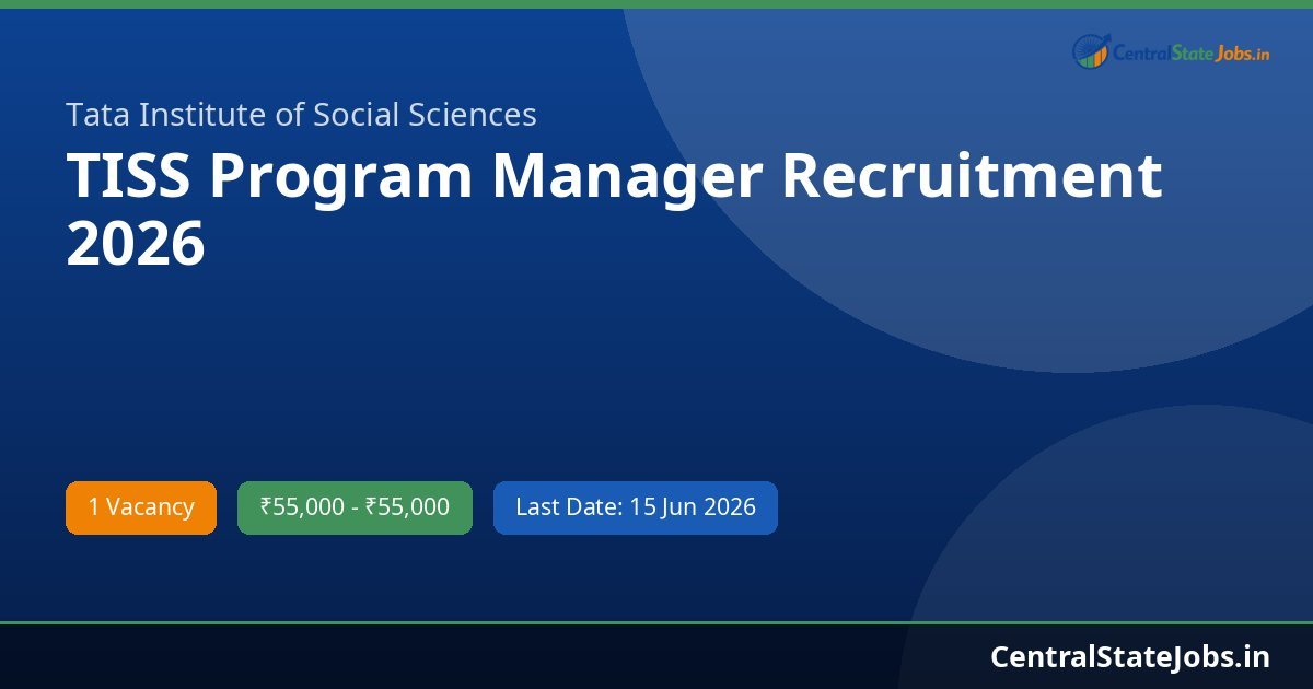 TISS Program Manager Recruitment 2026