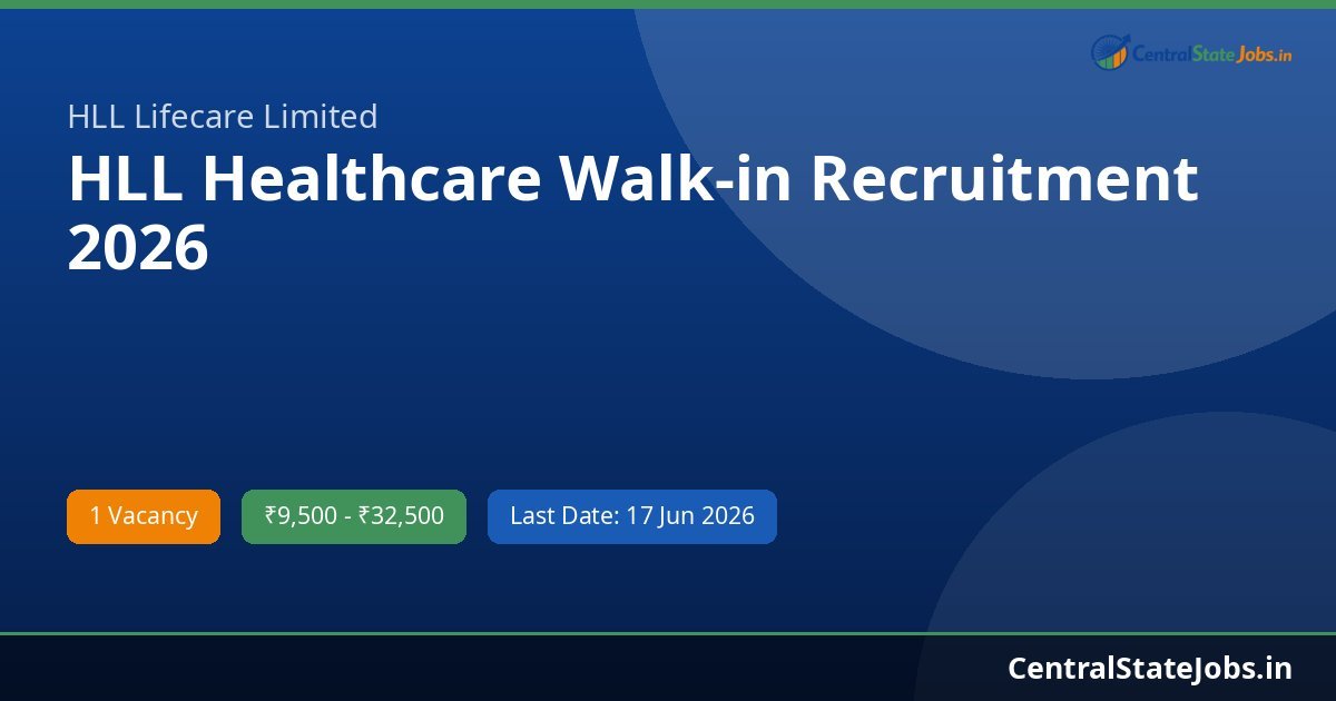 HLL Healthcare Walk-in Recruitment 2026