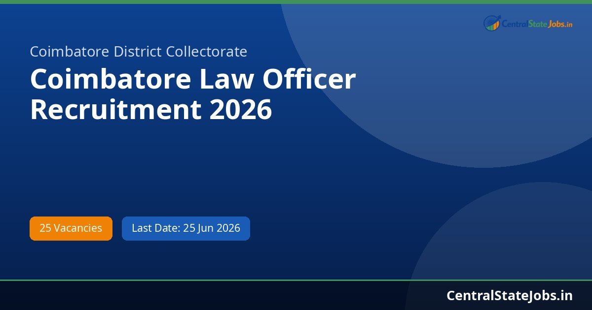 Coimbatore Law Officer Recruitment 2026