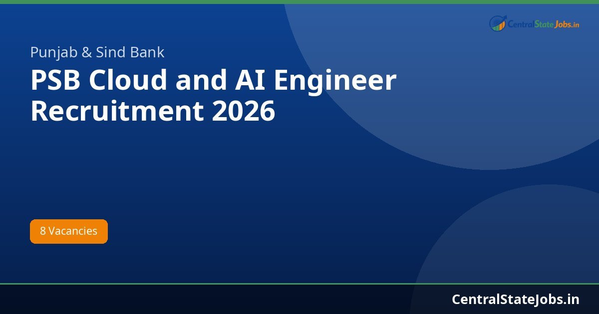 PSB Cloud and AI Engineer Recruitment 2026