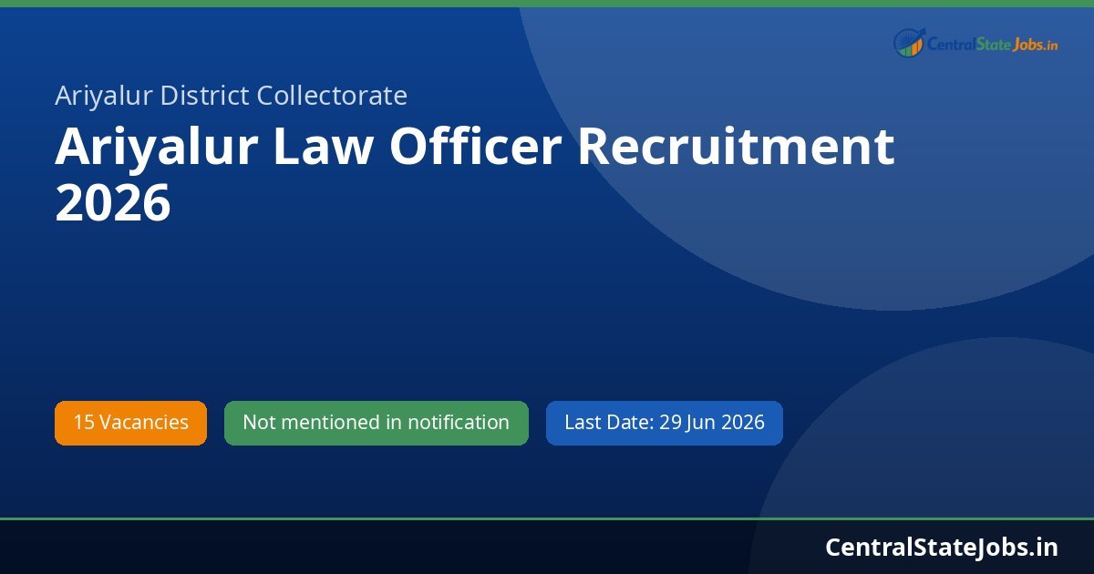 Ariyalur Law Officer Recruitment 2026