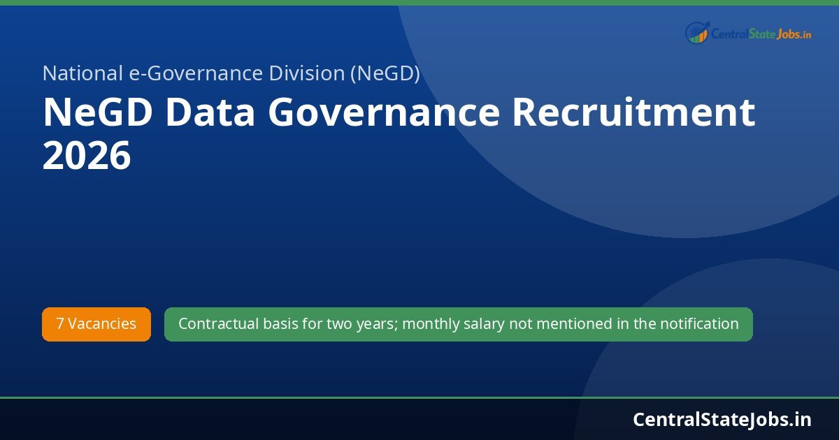 NeGD Data Governance Recruitment 2026