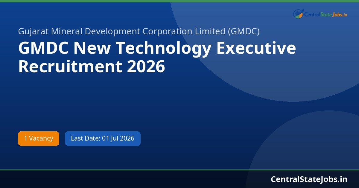 GMDC New Technology Executive Recruitment 2026