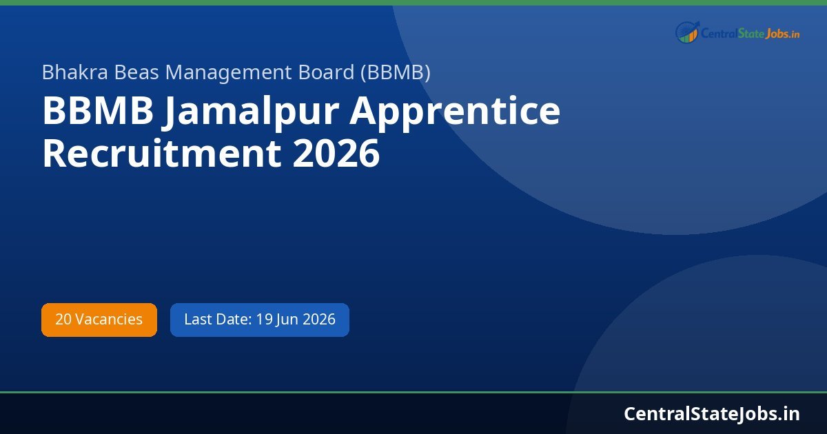 BBMB Jamalpur Apprentice Recruitment 2026