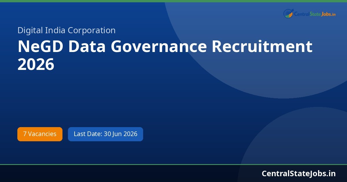 NeGD Data Governance Recruitment 2026
