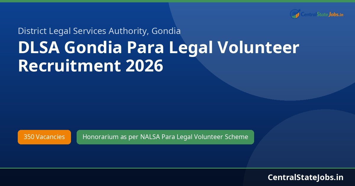 DLSA Gondia Para Legal Volunteer Recruitment 2026