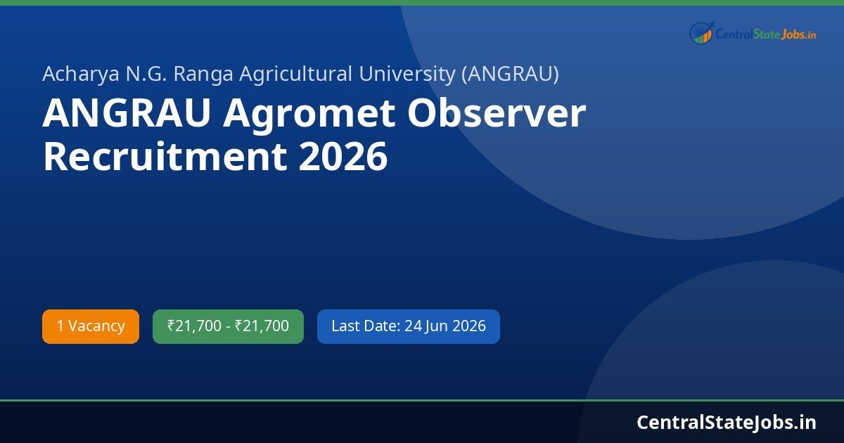 ANGRAU Agromet Observer Recruitment 2026