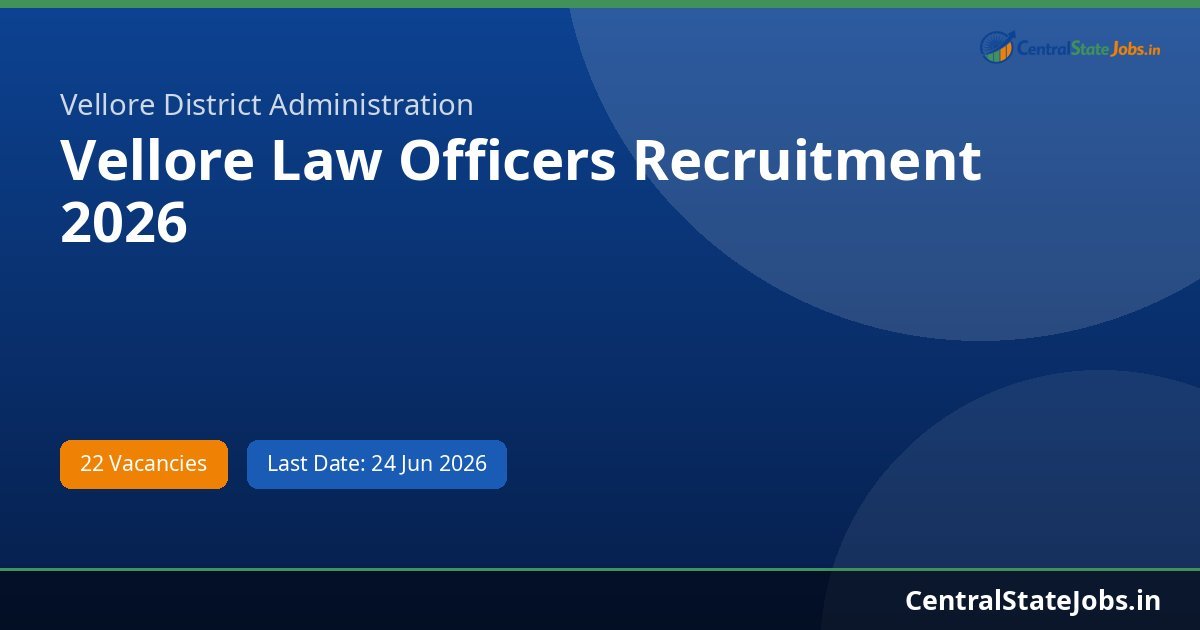 Vellore Law Officers Recruitment 2026