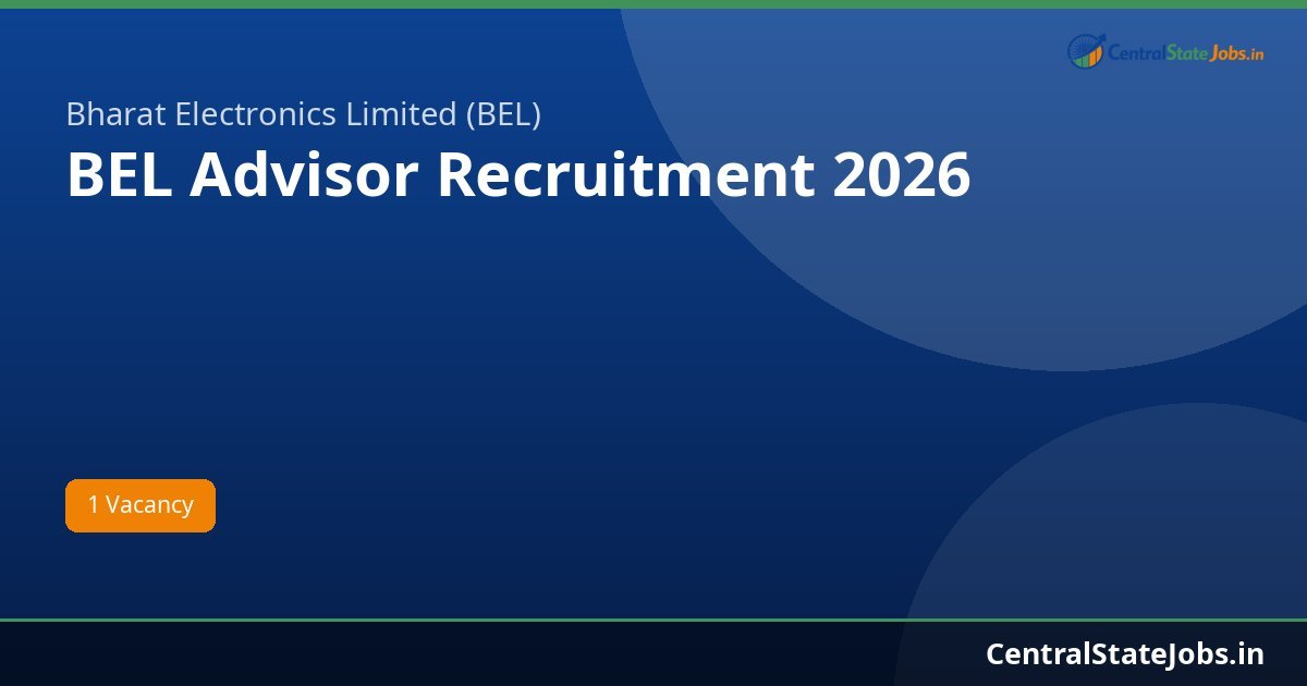 BEL Advisor Recruitment 2026