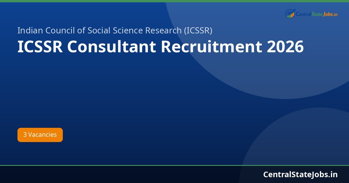 ICSSR Consultant Recruitment 2026