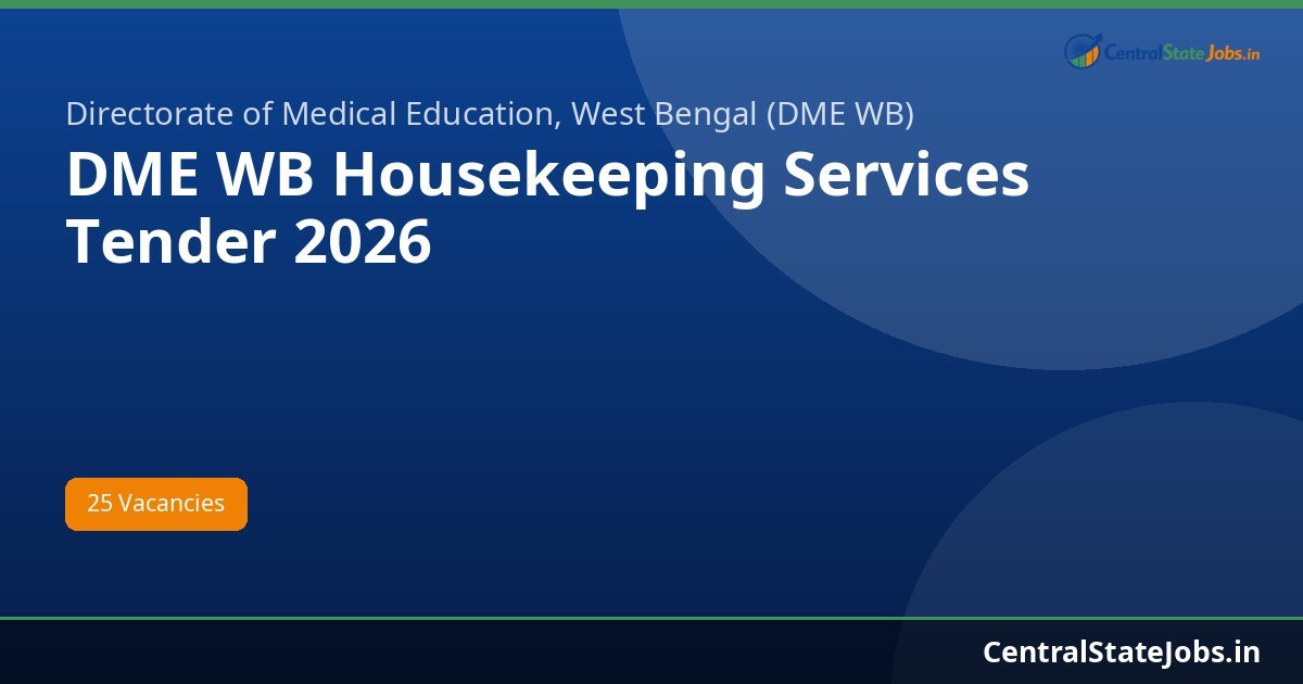 DME WB Housekeeping Services Tender 2026