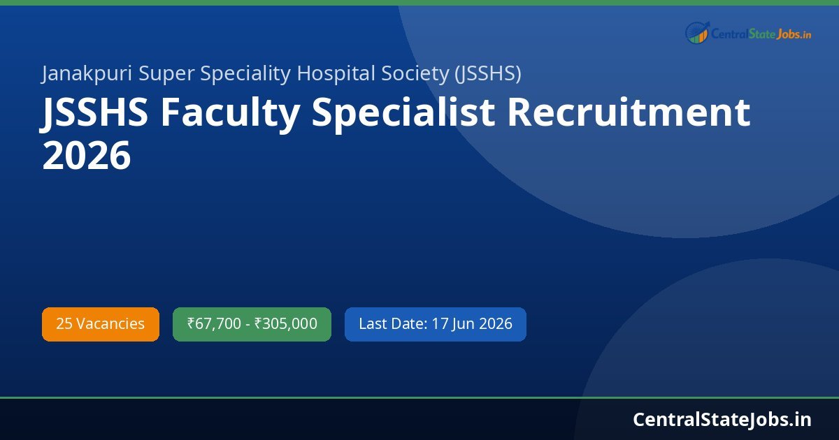 JSSHS Faculty Specialist Recruitment 2026