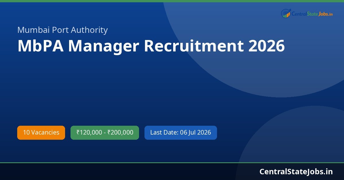 MbPA Manager Recruitment 2026