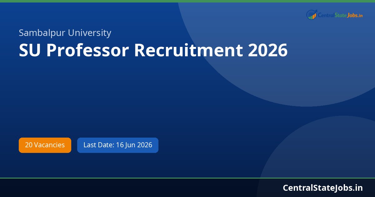 SU Professor Recruitment 2026