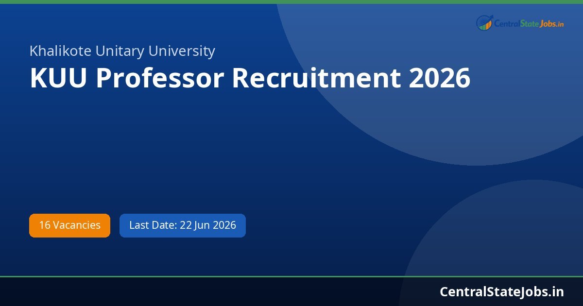 KUU Professor Recruitment 2026