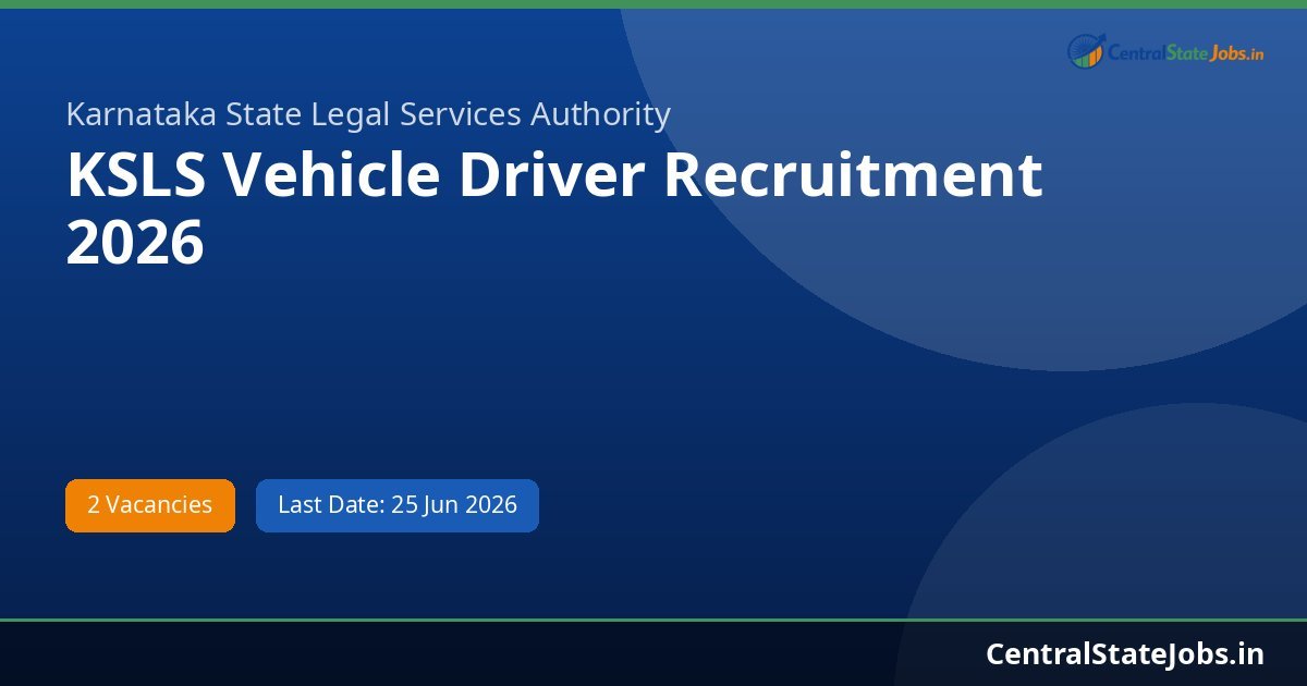 KSLS Vehicle Driver Recruitment 2026