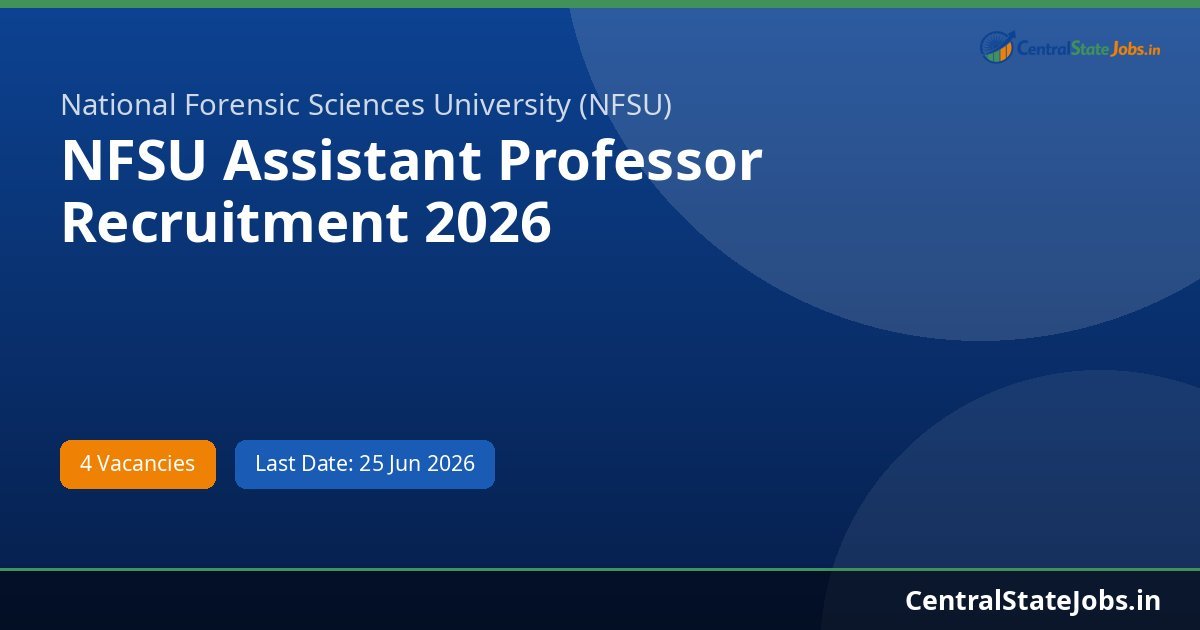 NFSU Assistant Professor Recruitment 2026