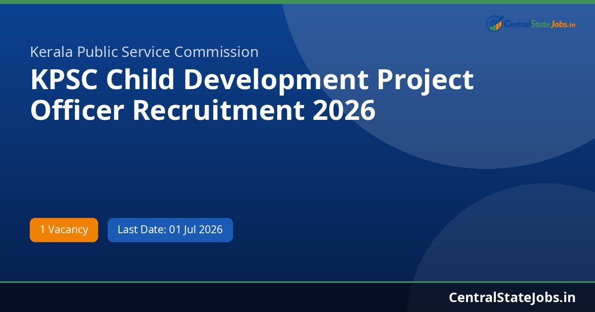 KPSC Child Development Project Officer Recruitment 2026