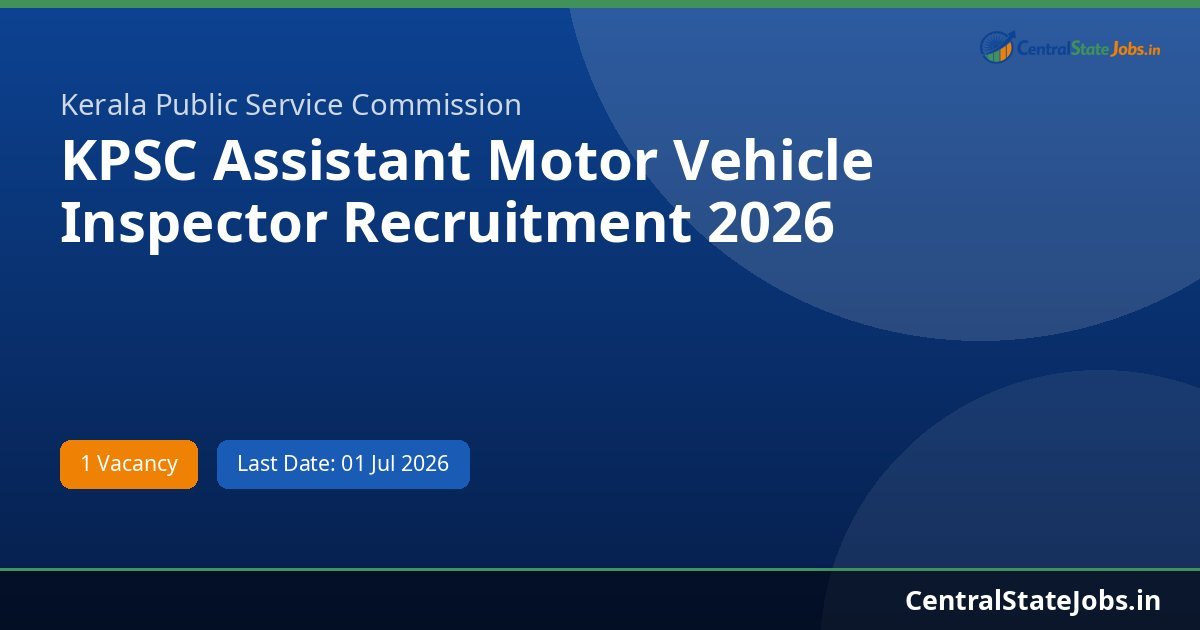 KPSC Assistant Motor Vehicle Inspector Recruitment 2026