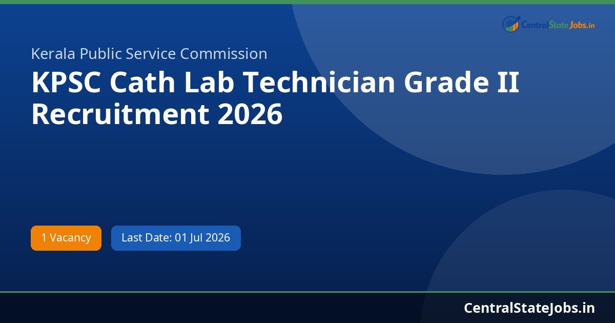 KPSC Cath Lab Technician Grade II Recruitment 2026