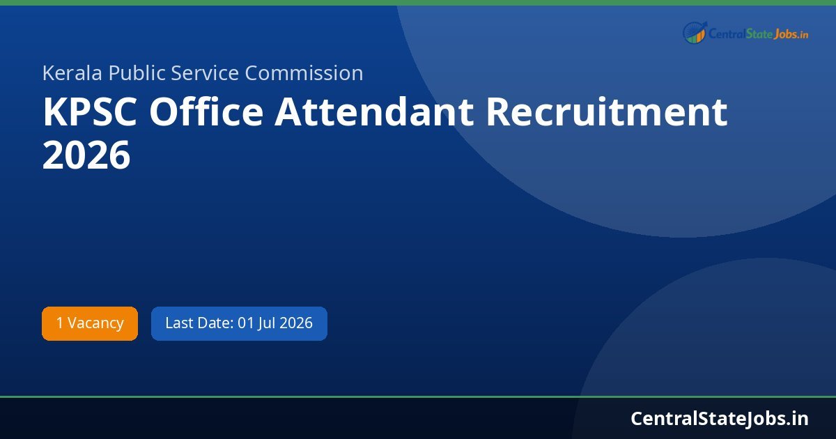 KPSC Office Attendant Recruitment 2026