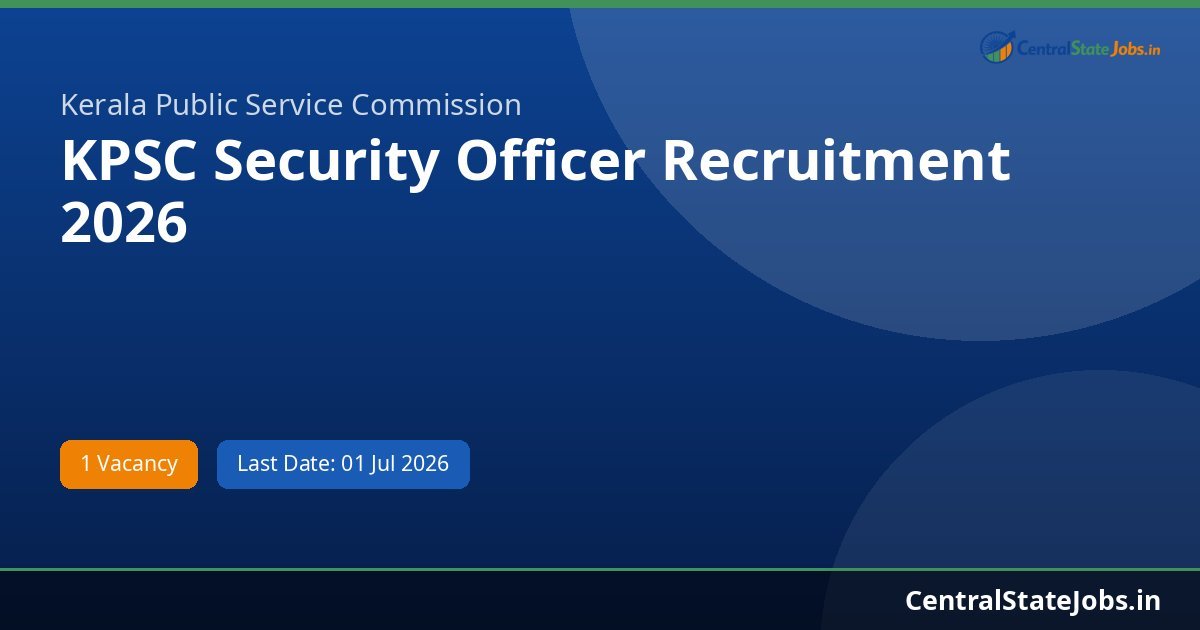 KPSC Security Officer Recruitment 2026