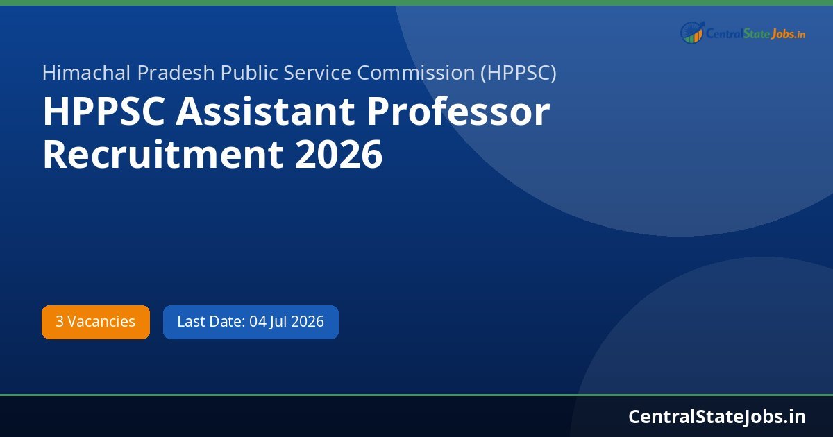 HPPSC Assistant Professor Recruitment 2026
