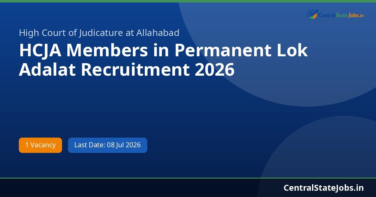 HCJA Members in Permanent Lok Adalat Recruitment 2026