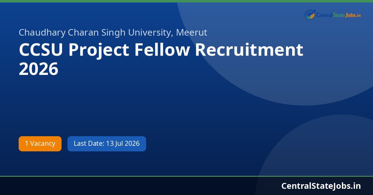 CCSU Project Fellow Recruitment 2026