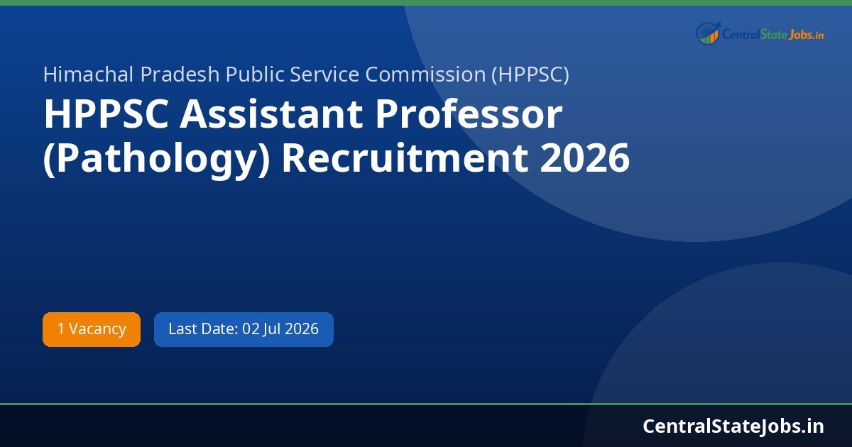HPPSC Assistant Professor (Pathology) Recruitment 2026