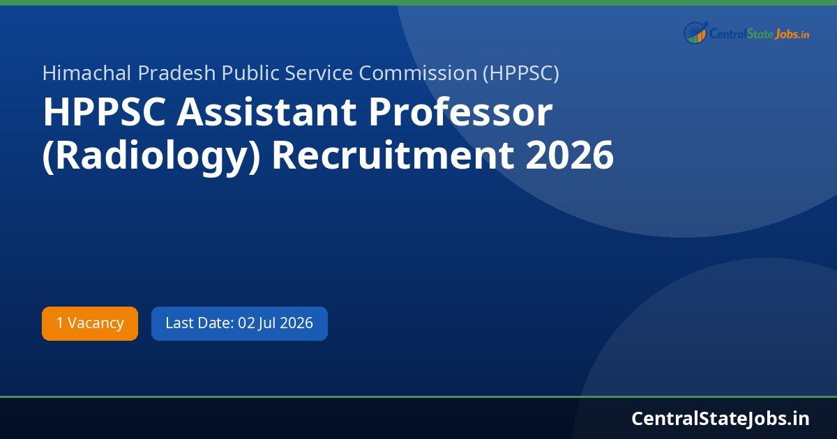 HPPSC Assistant Professor (Radiology) Recruitment 2026