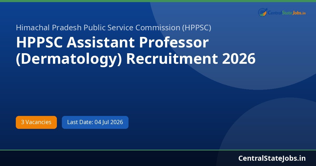 HPPSC Assistant Professor (Dermatology) Recruitment 2026