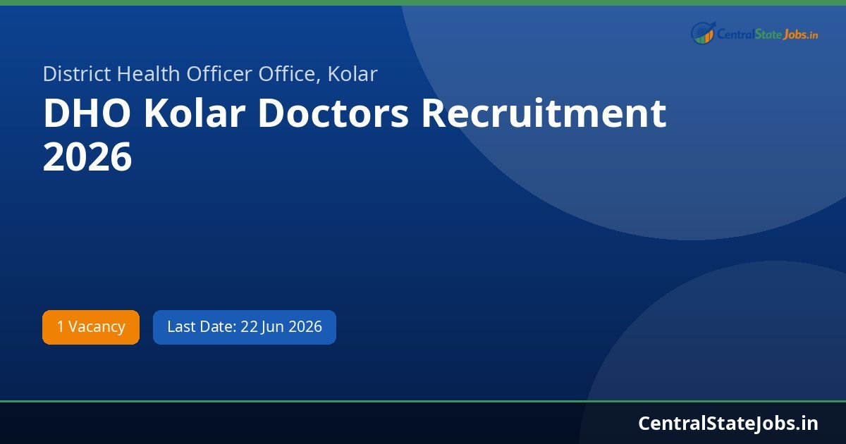 DHO Kolar Doctors Recruitment 2026