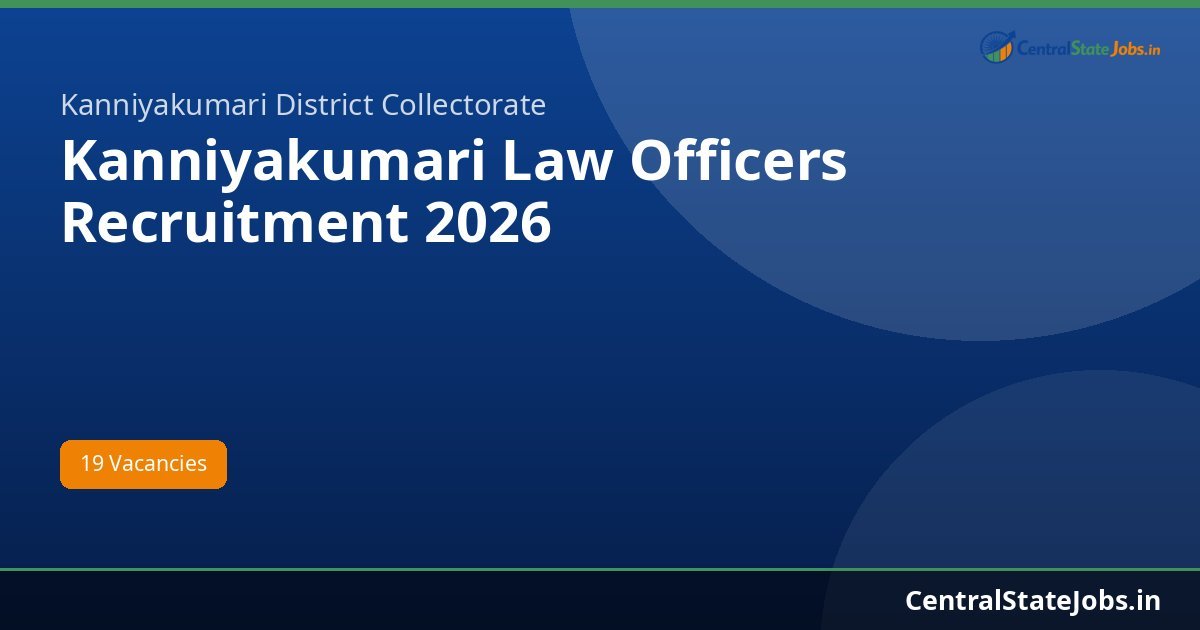 Kanniyakumari Law Officers Recruitment 2026
