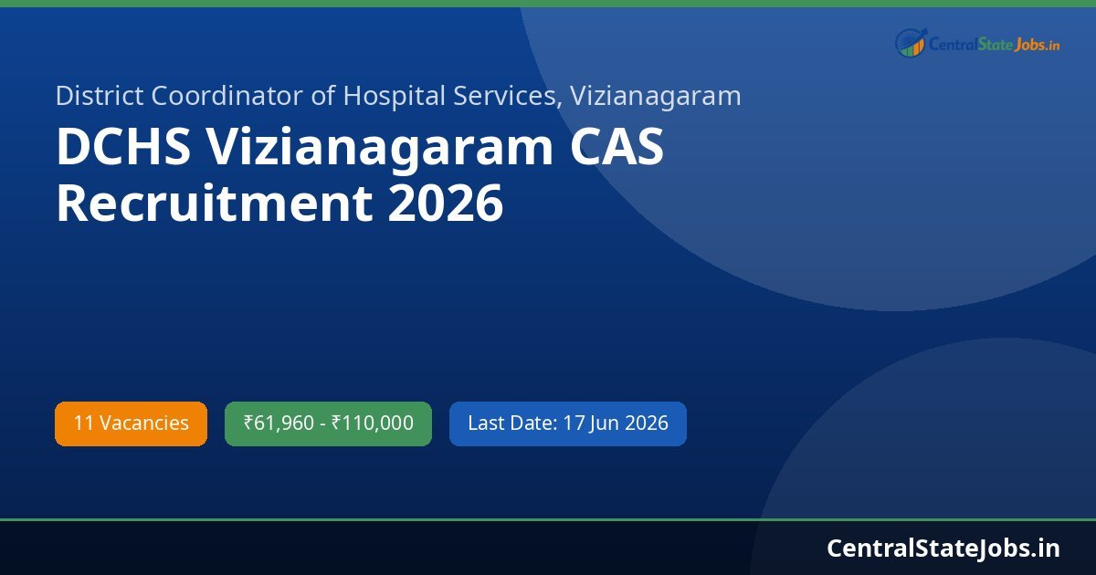 DCHS Vizianagaram CAS Recruitment 2026