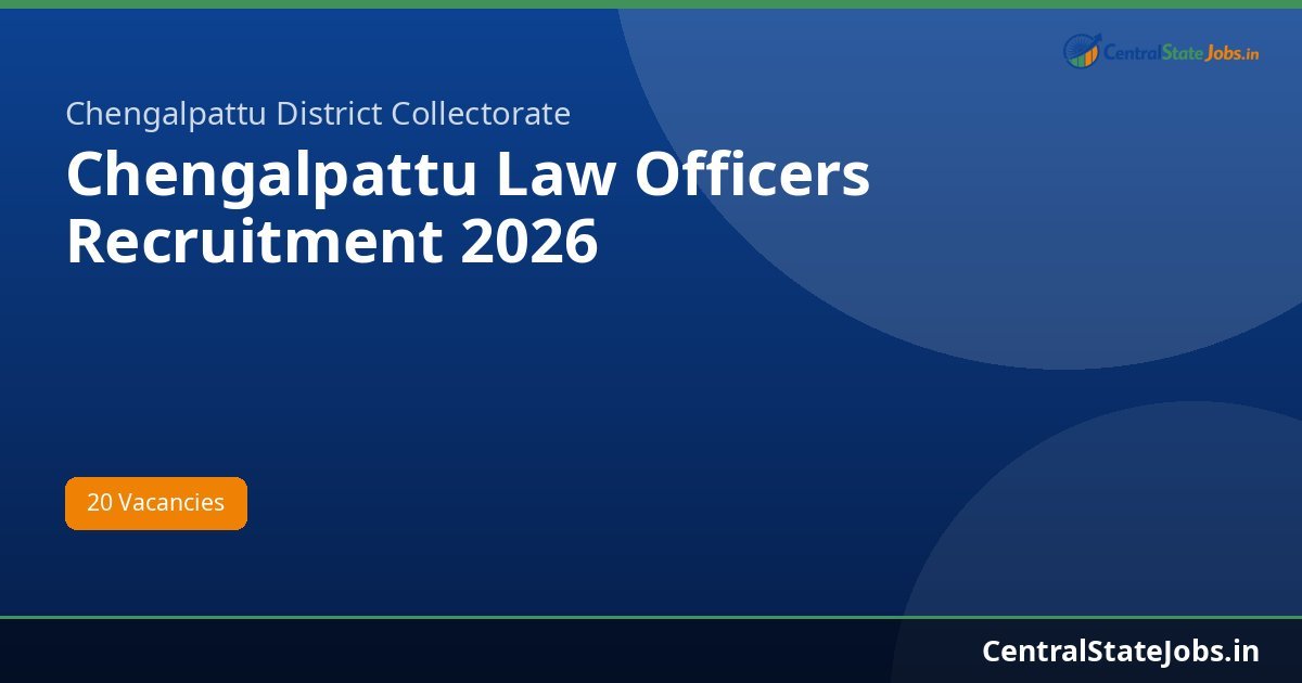 Chengalpattu Law Officers Recruitment 2026